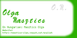 olga masztics business card